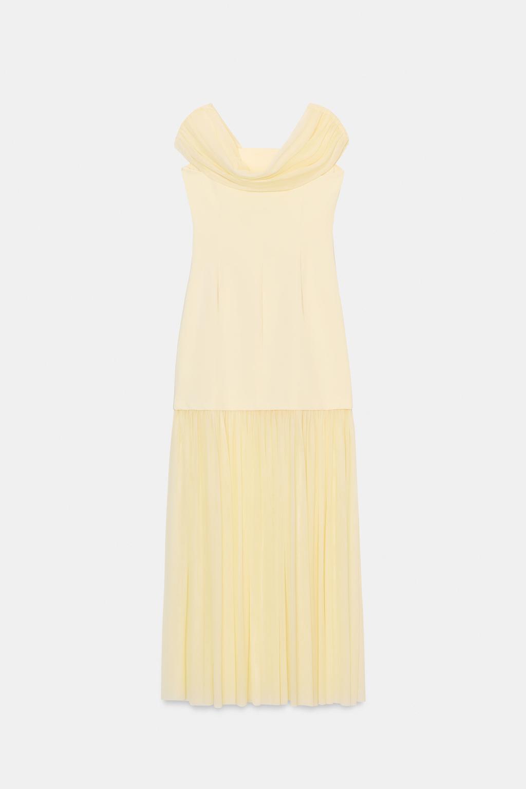 CONTRASTING BANDEAU MIDI DRESS